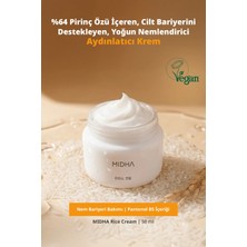 Pirinç Özü İçeren Cilt Bariyerini Destekleyen Yoğun Nemlendirici & Aydınlatıcı Krem MIDHA Rice Cream