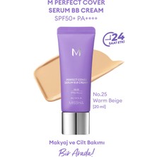 MISSHA Yaşlanma Karşıtı Bakım ve Aydınlık Görünüm Sunan M Perfect Cover Serum BB Cream SPF50+/PA++++ No:25