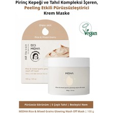 MIDHA Pirinç İçeren Peeling Etkili Pürüzsüzleştirici Krem Maske Rice & Mixed Grains Glowing Wash Off Mask