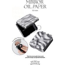 Muzigae Mansion Özel Tasarımlı Aynalı Kutu Sünger Puf ve 70 Adet Yağ Kontrol Kağıdı Mirror Oil Paper