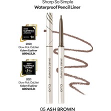 Suya Dayanıklı, İnce Uçlu Göz Kalemi CLIO Sharp So Simple Waterproof Pencil Liner (005 Ash Brown)