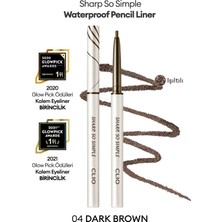 Suya Dayanıklı, İnce Uçlu Göz Kalemi CLIO Sharp So Simple Waterproof Pencil Liner (004 Dark Brown)