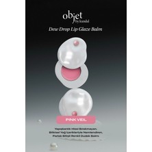 Kundal Nemlendirici, Parlak Bitişli Renkli Dudak Balmı Objet by Dew Drop Lip Glaze Balm (Pink Veil)
