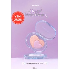 İki Renkli Kalp Tasarımlı, Yoğun Işıltılı Highlighter PERIPERA Heart Pocketbeam (03 Angel Cheat Key)