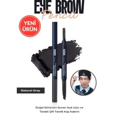 Dashu Doğal Görünümlü, Açılı Uçlu ve Taraklı Çift Taraflı Kaş Kalemi Mens Good Looks Eyebrow [Gray]