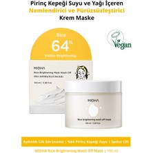 MIDHA Pirinç Kepeği Suyu ve Yağı İçeren Pürüzsüzleştirici Krem Maske Rice Brightening Wash Off Mask