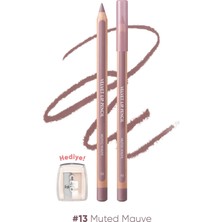 MISSHA Kremsi Formüle Sahip Dudak Kalemi ve Kalemtıraş Seti Velvet Lip Pencil Set 13 Muted Mauve
