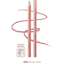 Clio Kremsi Formüle Sahip Dudak Kalemi ve Kalemtıraş Seti Velvet Lip Pencil Set 12 Blush Pink