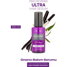 Yıpranmış Kuru Saçları Parlatan Onarıcı Serum KUNDAL Macadamia Ultra Hair Serum 100ml(Amber Vanilla)