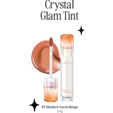 Yapışkanlık Hissi Vermeyen Yoğun Işıltılı Tint CLIO Crystal Glam Tint (07 Modern Coral Beige)
