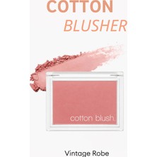 MISSHA Kalıcı, Ciltle Bütünleşen, Kadife Dokulu Topaklanmayan Allık Cotton Blusher (Vintage Robe)