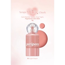 Peripera İnce Yapılı, Ciltle Bütünleşen, Pigmentli Likit Allık Syrupy Tok Cheek (01 Light Peach)