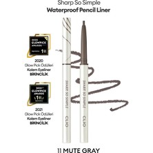 Clio Suya Dayanıklı, İnce Uçlu Göz Kalemi Sharp So Simple Waterproof Pencil Liner (11 Mute Gray)