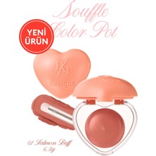Yoğun Pigmentli Köpük Yapıda Kadife Bitişli Ruj & Allık DASIQUE Souffle Color Pot 01 Salmon Buff