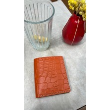 Oakco Leather HANDMADE TURUNCU-YEŞİL DERİ CÜZDAN