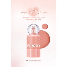 İnce Yapılı, Ciltle Bütünleşen, Pigmentli Likit Allık PERIPERA Syrupy Tok Cheek (08 SyrupGrapefruit)