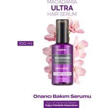 Kuru ve Yıpranmış Saçlara Onarıcı Bakım Serumu KUNDAL Macadamia Ultra Hair Serum (Cherry Blossom)