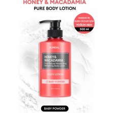 Nemlendirici ve Besleyici Vücut Losyonu KUNDAL Honey& Macadamia Pure Body Lotion 500ml (Baby Powder)