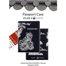 Clio Geleneksel Kore Motifleri Taşıyan Pasaport Kılıfı Passport Case