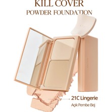 Hafif Yapılı, Pürüzsüz Mat Bitişli Pudra Fondöten CLIO Kill Cover Powder Foundation (21C Lingerie)