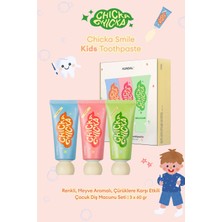 Kundal Renkli, Meyve Aromalı, Çürüklere Karşı Etkili Çocuk Diş Macunu Seti Chicka Smile Kids Toothp