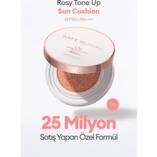 MISSHA Nemlendirici Ton Eşitleyici Cushion Güneş Kremi Safe Block RX Rosy Tone Up Sun Cushion SPF50+/PA++++