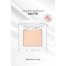 MISSHA Yumuşak Dokulu, Dökülme Yapmayan Mat Tekli Göz Farı Modern Shadow Matte (103 Office Coral)
