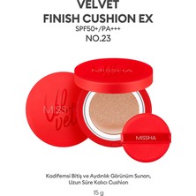 MISSHA Kadife Mat Görünüm Sağlayan Cushion Fondöten 15g Velvet Finish Cushion Spf 50 No,23