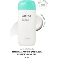 MISSHA Aloe Vera İçeren Güneş Sütü All Around Safe Block Essence Sun Milk EX SPF50+ PA+++ 70ml