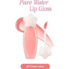 Dasique Nemlendirici ve Besleyici, Dudak Parlatıcısı Pure Water Lip Gloss (01 Coral Juice)