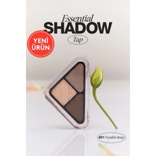 Clio 3 Renk Içeren, Mat Ve Işıltılı Bitişli Mini Far Paleti Essential Shadow Tap (01 PORTABLE BEİGE)