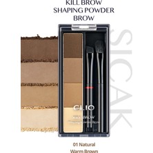 Sıcak Alt Tonlu Kaş Farı Paleti CLIO Kill Brow Shaping Powder Brow (01 Natural Warm Brown)
