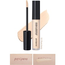Hafif Yapılı Gün Boyu Yüksek Kapatıcı PERIPERA Double Longwear Cover Concealer (#01 Pure Ivory)