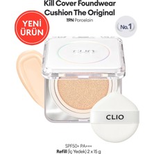 Clio Mat Bitişli Kill Cover Founwear Cushion The Original + Refill (19N Porcelain) SPF50+ PA+++
