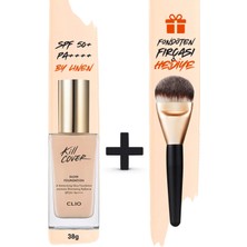 Yoğun Işıltılı&Kapatıcı Fondöten Fırça Set CLIO Kill Cover Glow Foundation SPF50+PA++++ 3-By Linen
