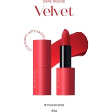 Yoğun Pigmentli, Blur Etkili, Nemli Kadife Bitişli Ruj MISSHA Dare Rouge Velvet (No,11 Young Boss)