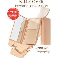 Hafif Yapılı, Pürüzsüz Mat Bitişli Pudra Fondöten CLIO Kill Cover Powder Foundation (21N Linen)