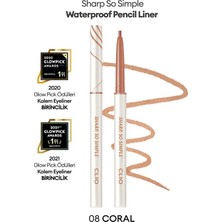 Suya Dayanıklı, İnce Uçlu Göz Kalemi CLIO Sharp So Simple Waterproof Pencil Liner (008 Coral)