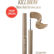 Clio Ultra İnce Fırçalı, Yoğun Pigmentli Kaş Maskarası Kill Brow Slim Ash Browcara (02 Light Ash)
