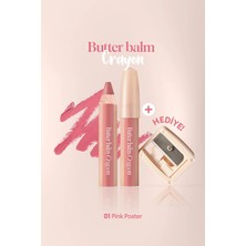 Kremsi, Kalem Şeklinde Renkli Dudak Balmı & Kalemtıraş CLIO Butter Balm Crayon 001 Pink Poster