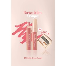 Kremsi,Kalem Şeklinde Renkli Dudak Balmı & Kalemtıraş CLIO Butter Balm Crayon 009 Gentle Cream Peach