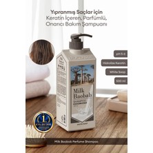 Milk Baobab Yıpranmış Saçı Onaran Parfümlü Keratinli Şampuan Perfume Shampoo (White Soap)