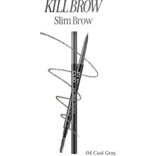 Clio Doğal Görünüm Sunan Ultra İnce Uçlu Çift Taraflı Kaş Kalemi Kill Brow Slim Brow (04 Cool Gray)