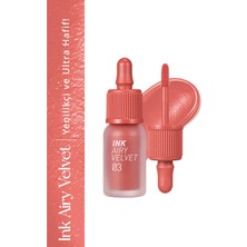 Uzun Süre Kalıcı ve Hafif Formüllü, Kadife Bitişli Tint PERIPERA Ink Airy Velvet (3 Cartoon Coral)