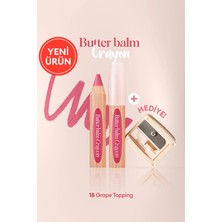 Clio Kremsi, Kalem Şeklinde Renkli Dudak Balmı & Kalemtıraş Butter Balm Crayon 015 Grape Topping