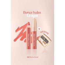Kremsi, Kalem Şeklinde Renkli Dudak Balmı & Kalemtıraş CLIO Butter Balm Crayon 002 Picnic Coral