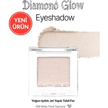 Cre'ars Yoğun Işıltılı Jel Yapılı Tekli Far Diamond Glow Eyeshadow 08 White Pink Diamond