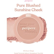 Pastel Tonlarda Sebum Dengeleyici Toz Allık PERIPERA Pure Blushed Sunshine Cheek (16 Acorn Beige)