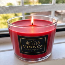 Vinnos Home & Concept %100 Dogal Balmumu Kokulu Mum | El Yapımı Dekoratif Cam Mum | 235 gr | 8 cm Çap | 6 cm Boy | Hediyelik