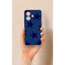Vip Case Vivo V60 Lite Uyumlu Lacivert Star Desenli Silikon Kılıf